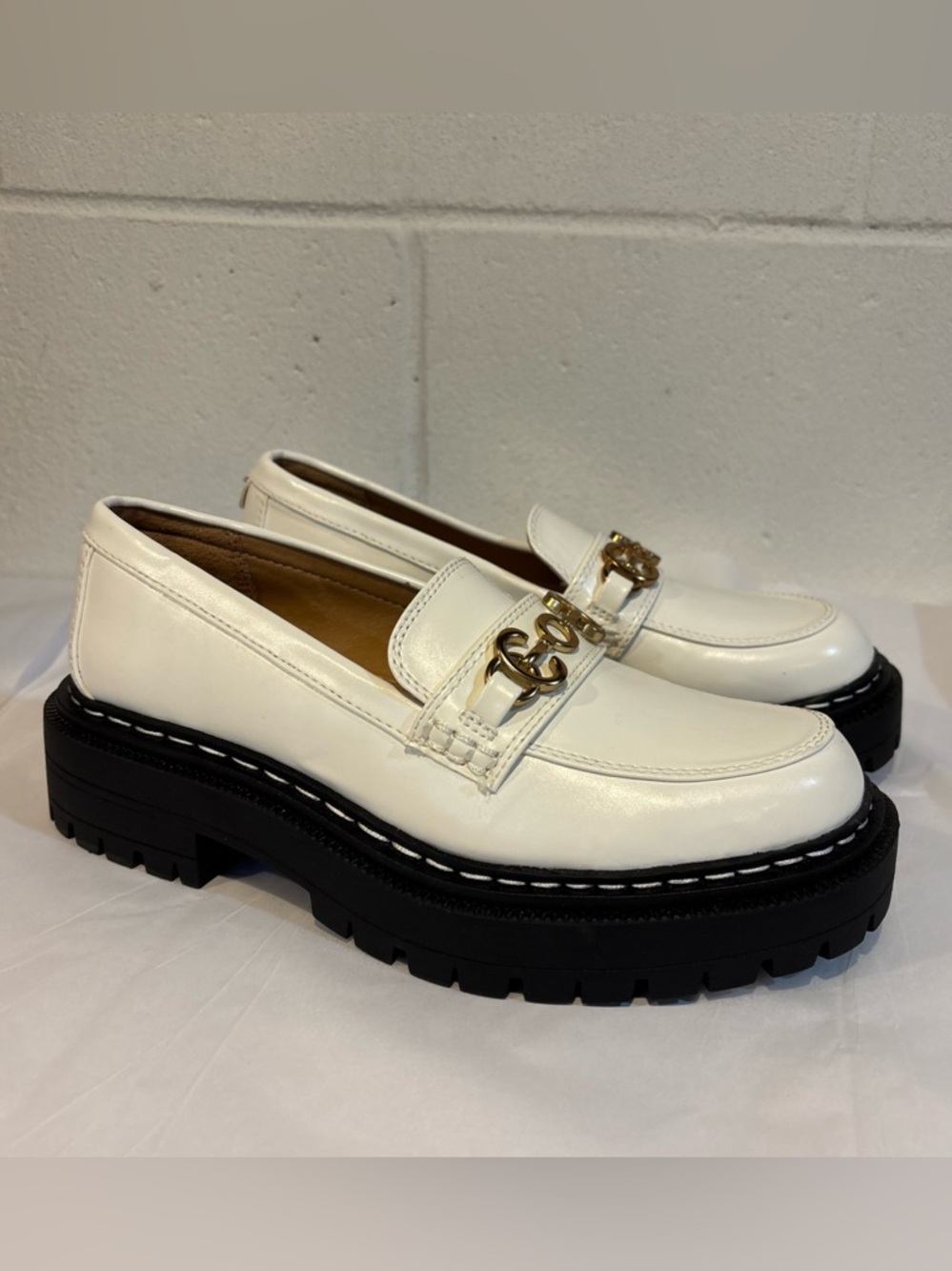 Circus by Sam Edelman Women’s Deana white loafer shoes size 7 platform
